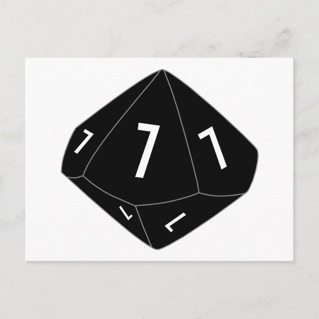 Carte postale Black D10 Dice Table Number (Devant)