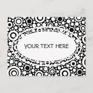 Carte Postale Black Dots & Circles Grid + your backgr. &