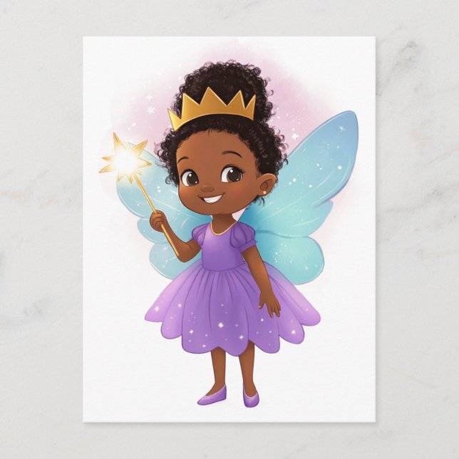 Carte Postale Black Fairy Girl Postcard  (Devant)