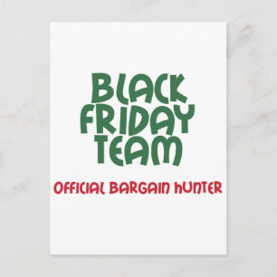 Carte Postale Black Friday Team : Chasseur officiel de négociati