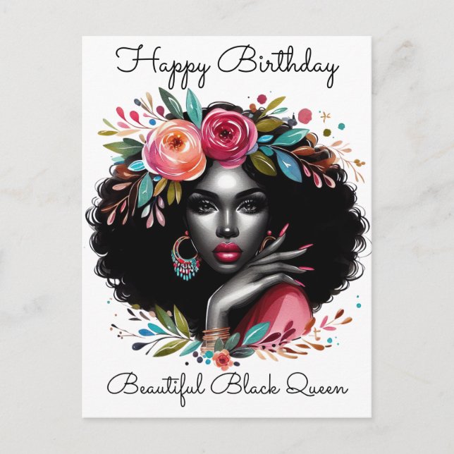 Carte Postale Black Girl Magic Anniversaire Sista Melanin Femme (Devant)