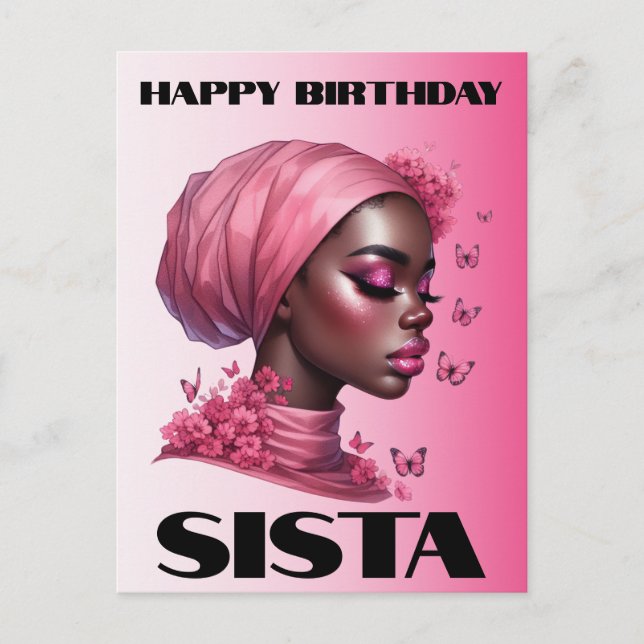 Carte Postale Black Girl Magic Anniversaire Sista Melanin Femme (Devant)