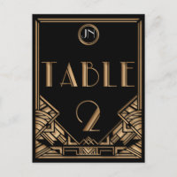 Black Gold Art Deco Gatsby Style Table Number 2