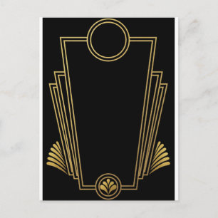 Carte Postale Black Gold Art Deco Post Card