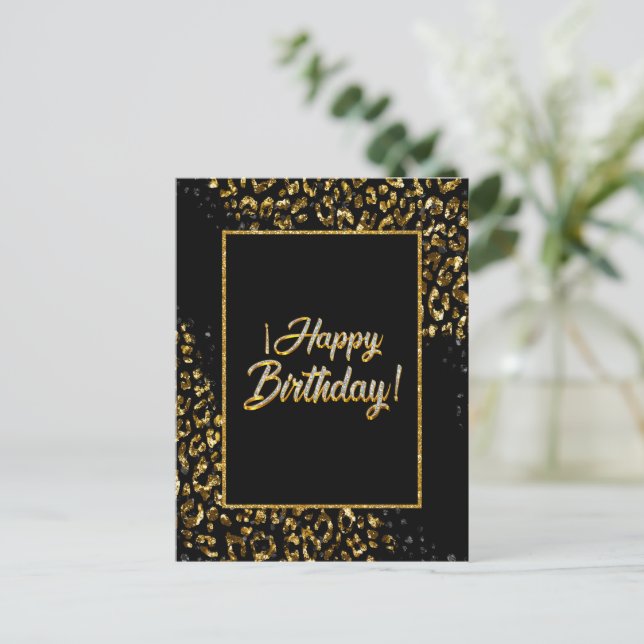 Carte postale Black Gold & Jewel Leopard (Debout devant)