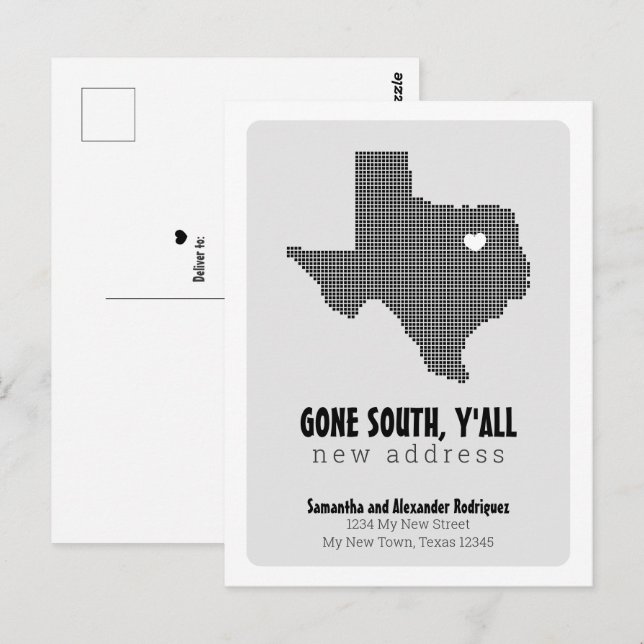 Carte Postale Black Gone South, Y'all Moving (Devant / Derrière)