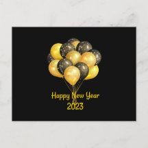 Carte postale Black Happy New Year 2023