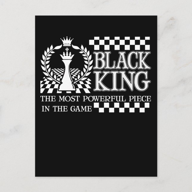 Carte Postale Black King Chess Pièce Black African American Men (Devant)