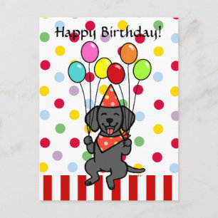Carte Postale Black Lab Puppy Ballots d'anniversaire
