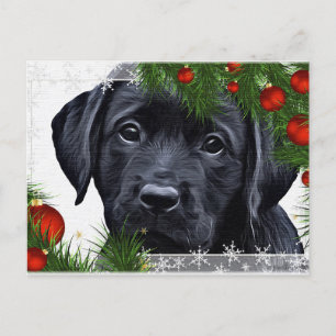 Carte Postale Black Labrador Christmas - Fête du chien - Black L