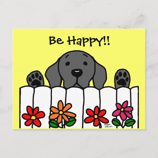 Carte Postale Black Labrador vous regarde (Devant)