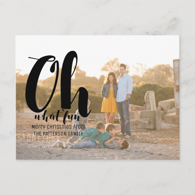 Carte postale Black Oh What Fun Holiday (Devant)