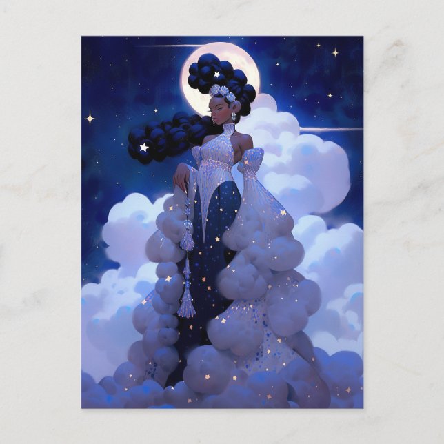 Carte Postale Black Princess Imaginaire Art (Devant)