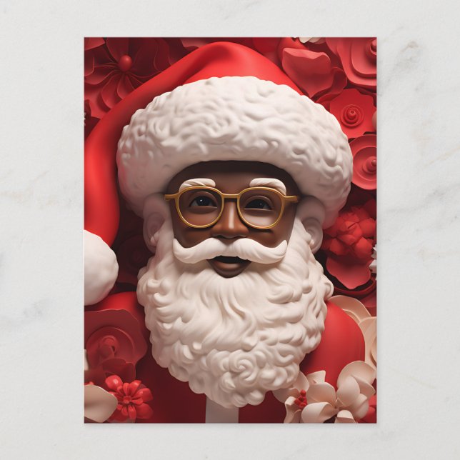 Carte Postale Black Santa Claus Melanin Kris Kringle Xmas Bruh (Devant)