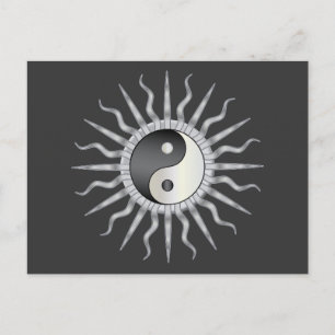 Carte Postale Black Starburst Yin Yang