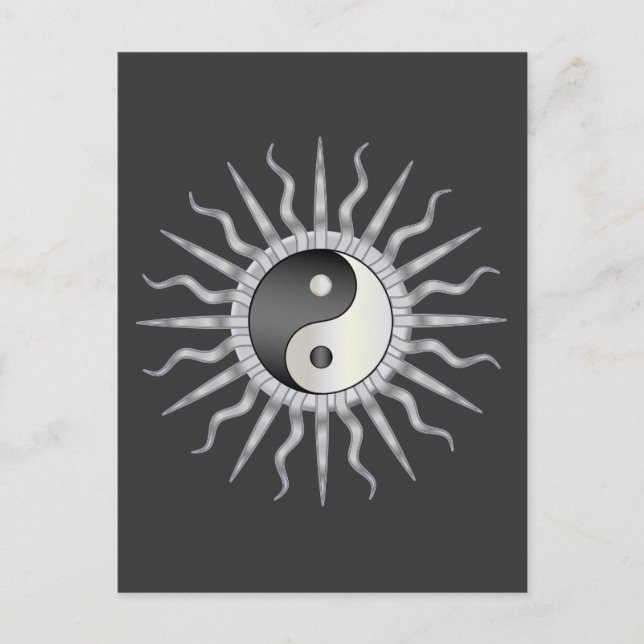 Carte Postale Black Starburst Yin Yang (Devant)