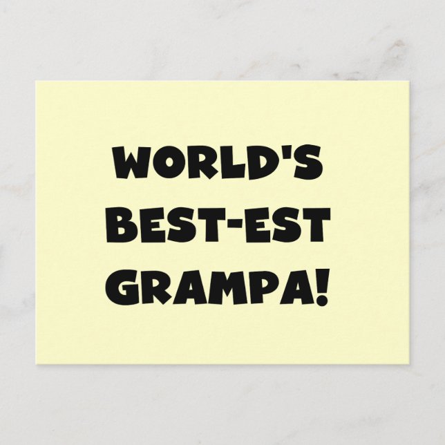 Carte Postale Black Text Les meilleurs t-shirts Grampa du monde (Devant)