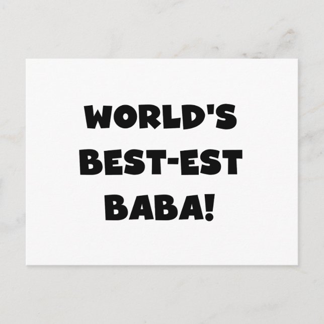 Carte Postale Black Text Meilleurs T-shirts et cadeaux Baba (Devant)