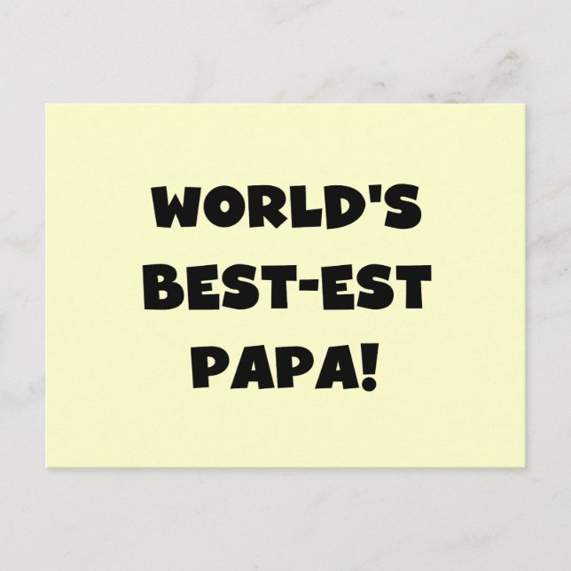 Carte Postale Black Text World's Best of Papa Tshirts and Gifts (Devant)
