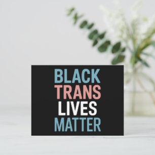 Carte Postale Black Trans LGBTQ Support Vit Matière Transgenre
