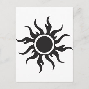 Carte Postale Black Tribal Sun
