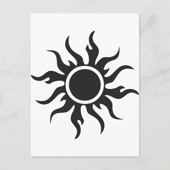 Carte Postale Black Tribal Sun (Devant)