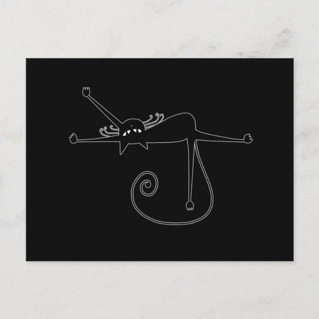 Carte Postale Black Whimsy Kitty 7 (Devant)