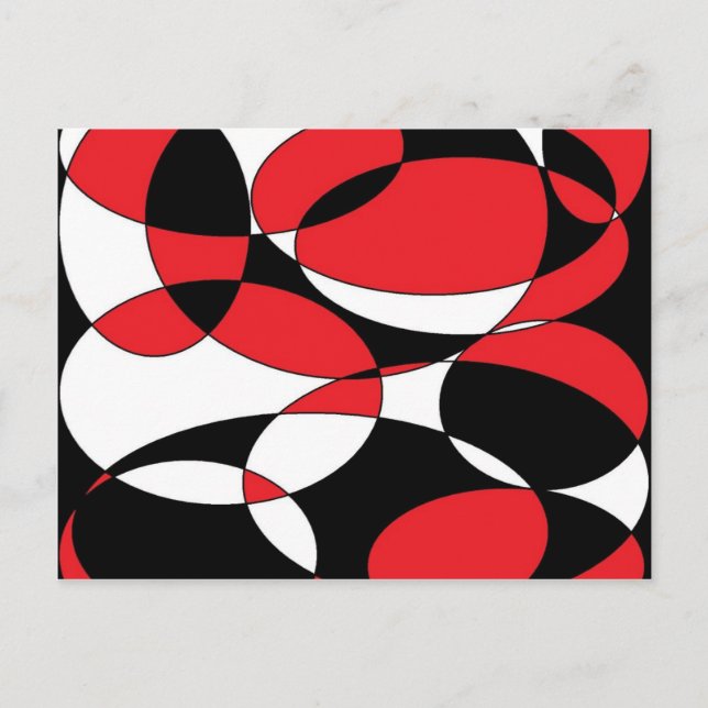 Carte Postale Black, white and red ellipticals (Devant)