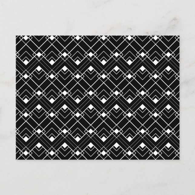 Carte Postale Black & White Art Deco Pattern (Devant)