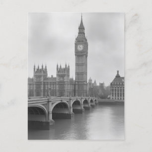Carte Postale Black & White Big Ben - Vintage London Landmark