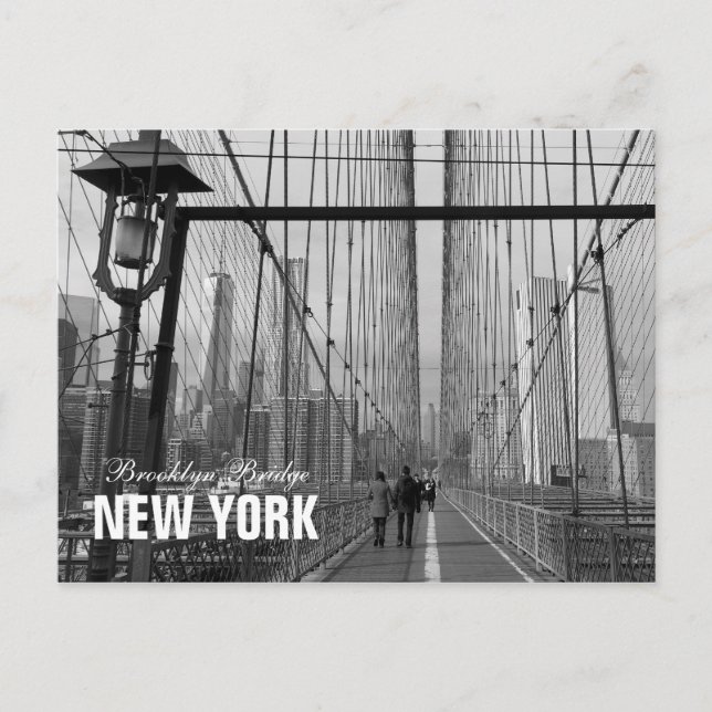 Carte Postale Black White Brooklyn Bridge (Devant)