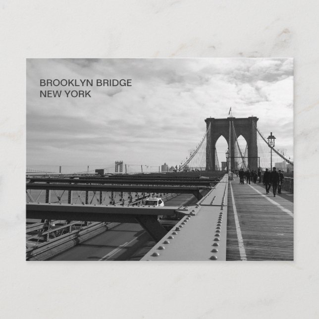 Carte Postale Black White Brooklyn Bridge - NY New York nr 1 (Devant)