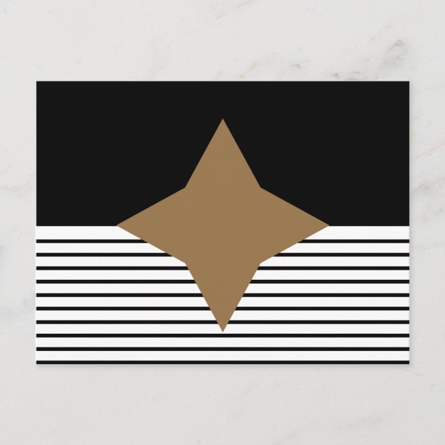 Carte Postale Black White Colorblock & Brown Diamond (Devant)