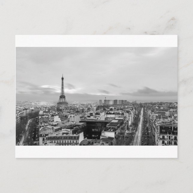 Carte Postale Black&White: Eiffel Tower, Paris, France (Devant)