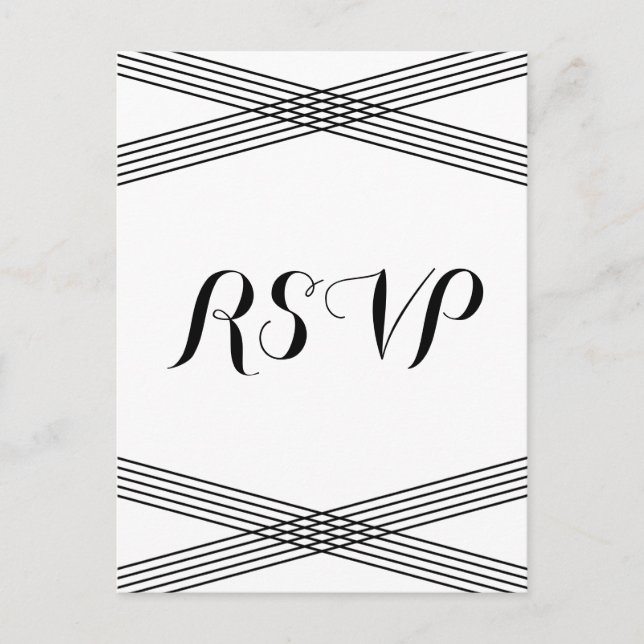Carte Postale Black White Modern Deco Response (Devant)