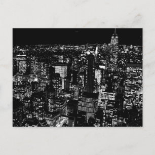 Carte postale Black White New York City Night