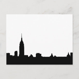 Carte postale Black White Pop Art New York Silhoue