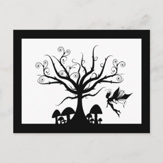 Carte Postale Black & White Spooky Fairy Postcard