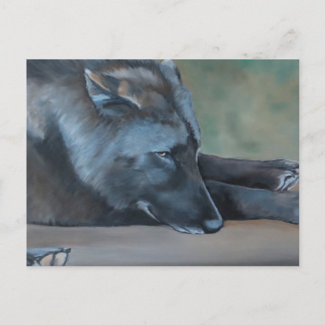 Carte postale Black Wolf Art (Devant)