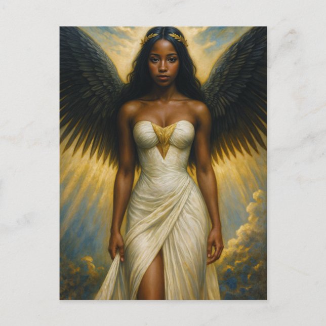 Carte Postale Black Woman Angel With Grecian Aesthetic (Devant)