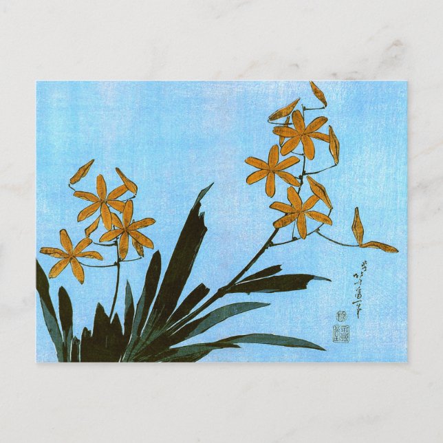 Carte Postale Blackberry Lily Hokusai Art japonais (Devant)
