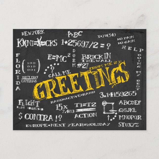 Carte Postale Blackboard du Dorm (Devant)