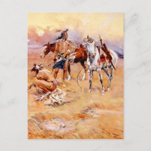 Carte Postale « Blackfeet brûlant le territoire de bison de Crow