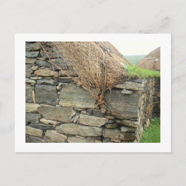 Carte Postale Blackhouse - Gearannan, île de Lewis (Devant)