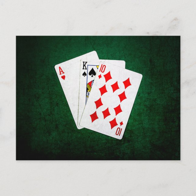Carte Postale Blackjack 21 point - As, King, Ten (Devant)