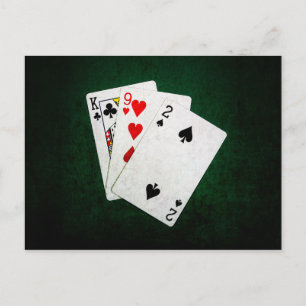 Carte Postale Blackjack 21 point - Roi, Neuf, Deux
