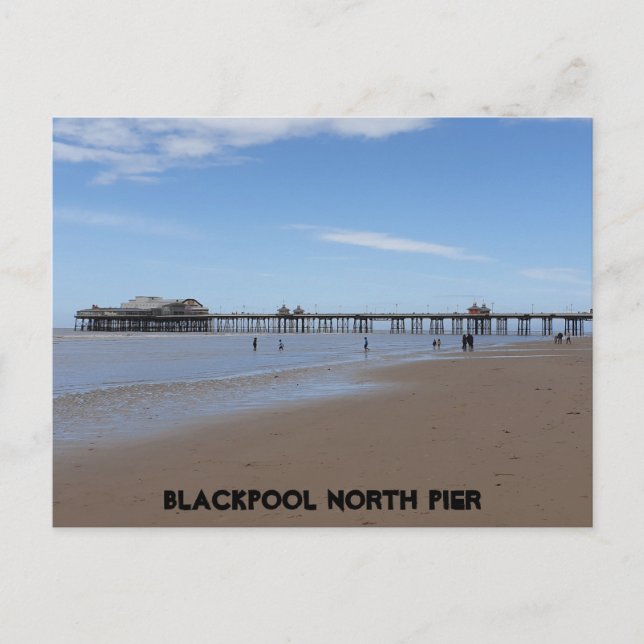 Carte Postale Blackpool Beach & North Pier (Devant)