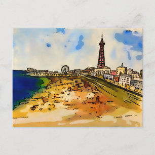 Carte Postale Blackpool Bord de mer Lancashire 