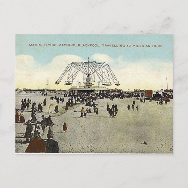 Carte Postale Blackpool, Maxim Flying Machine (Devant)