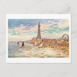 Carte Postale Blackpool vintage depuis Central Pier, Angleterre